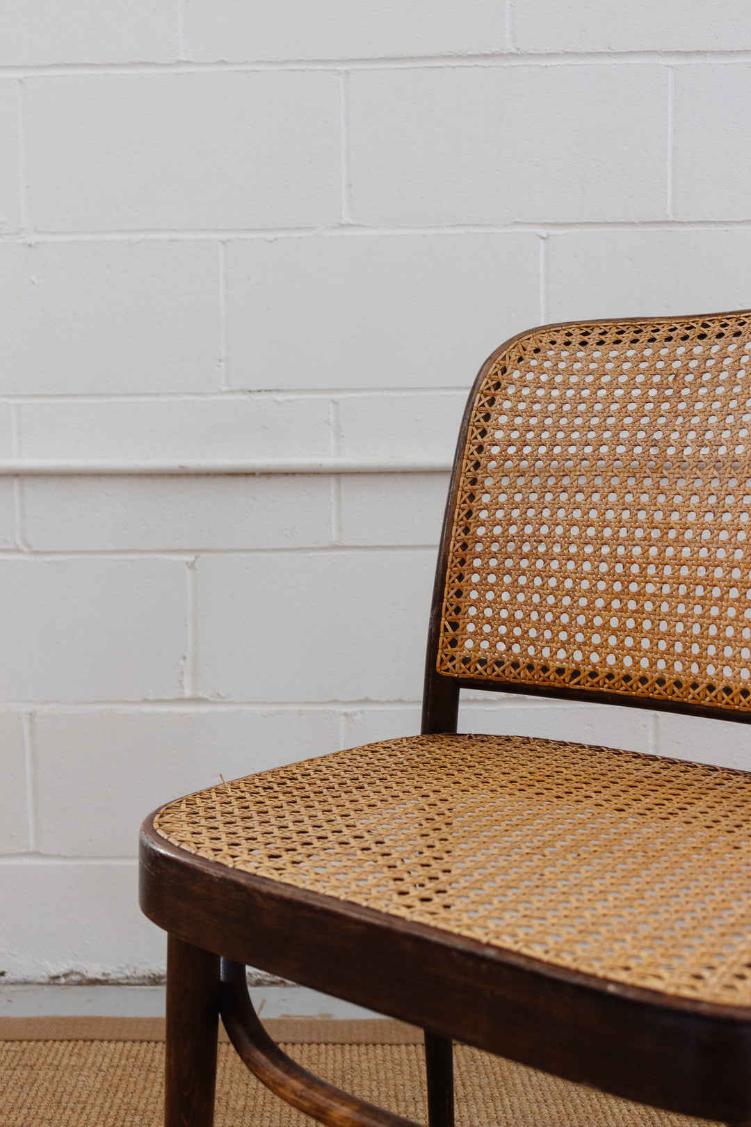 midcentury french bentwood and cane chair