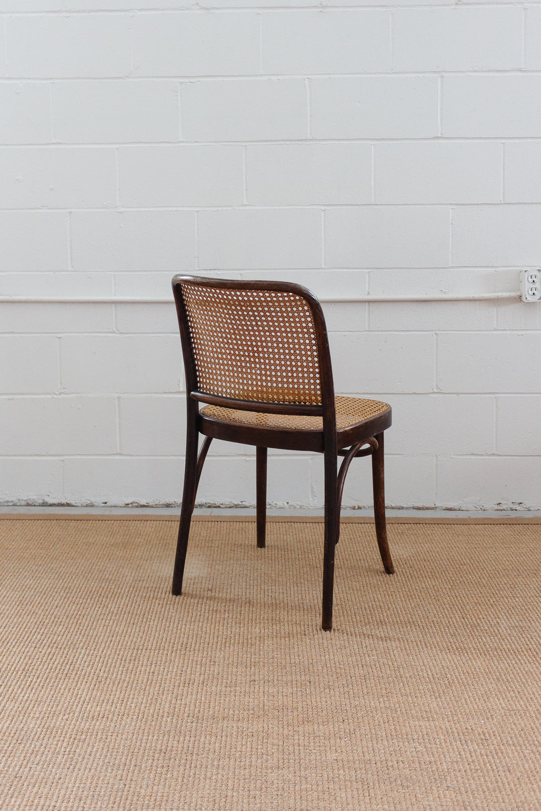midcentury french bentwood and cane chair