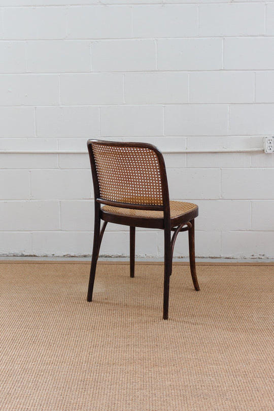 midcentury french bentwood and cane chair