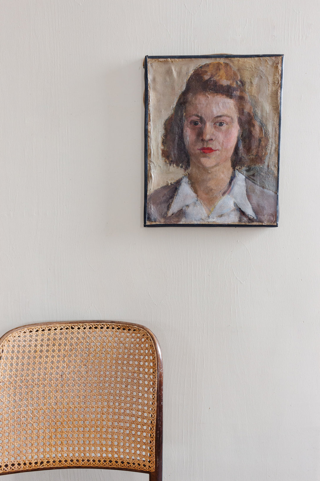 midcentury french bentwood and cane chair