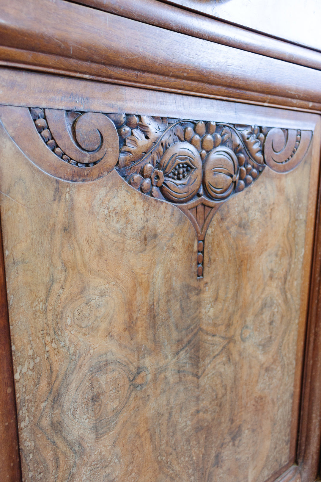 antique french art deco marble top sideboard