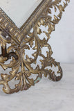 antique french standing brass beveled glass mirror