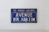 "avenue bir hakeim", vintage french enamel street sign
