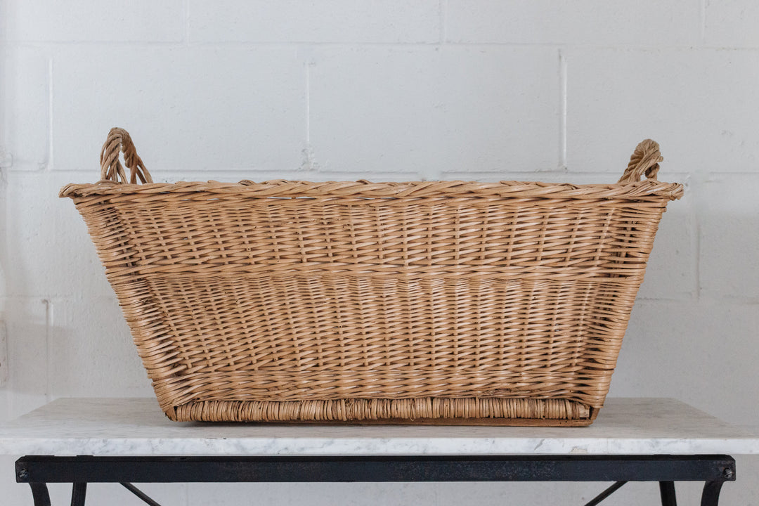 antique french oversized laundry basket