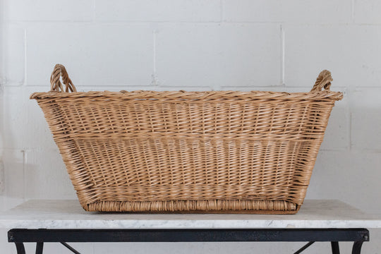 antique french oversized laundry basket