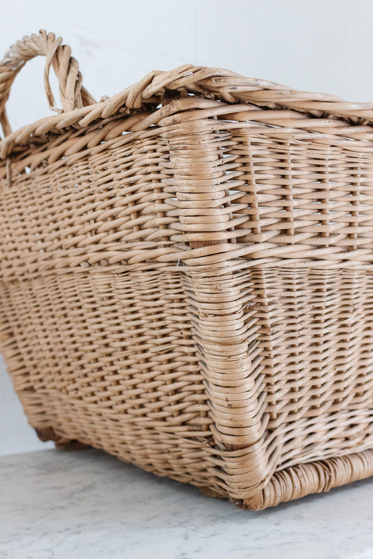 antique french oversized laundry basket