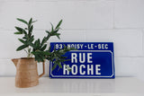 " rue hoche" vintage french enamel street sign