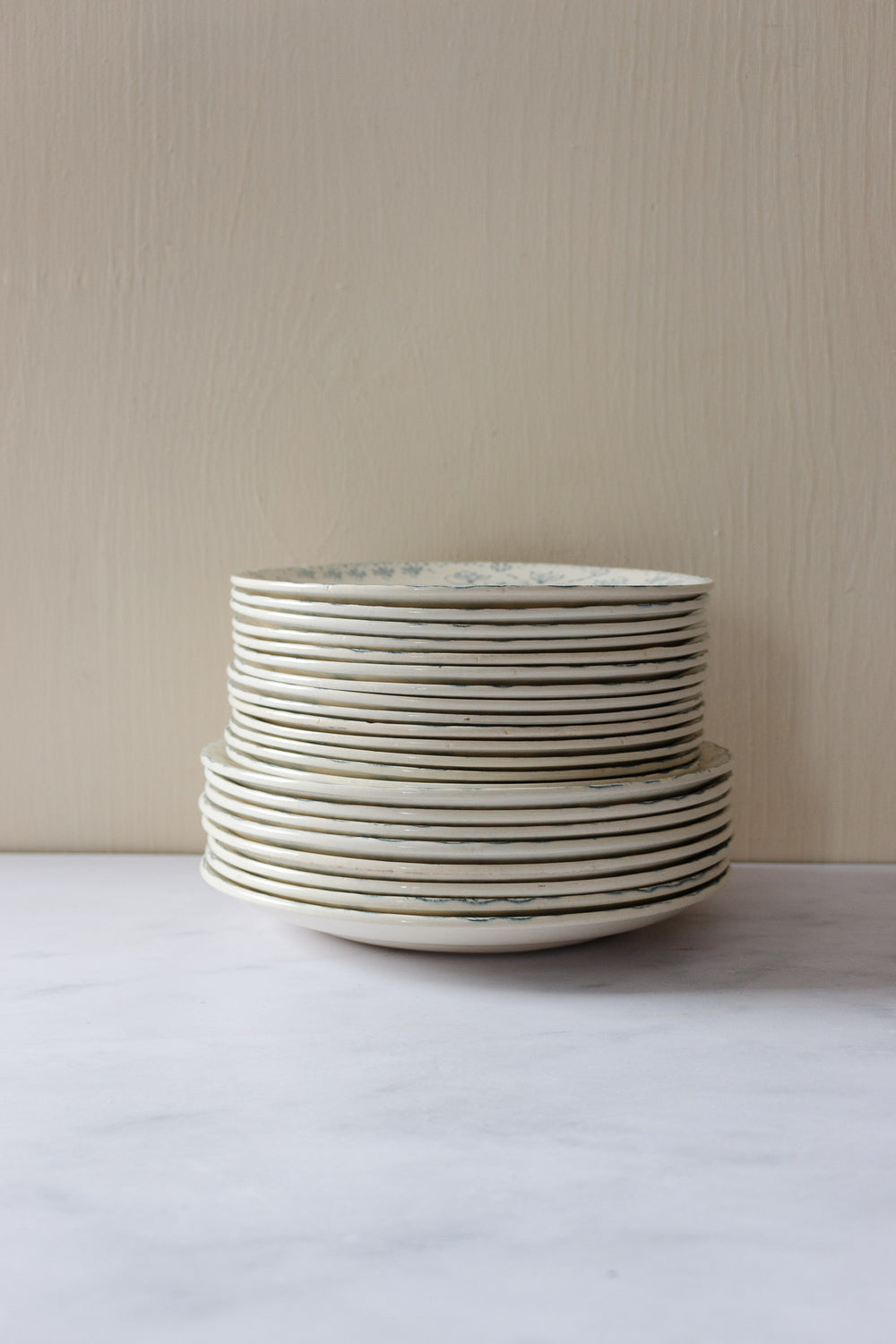 antique French “choisy le roi”  transferware plates, matching set of 4