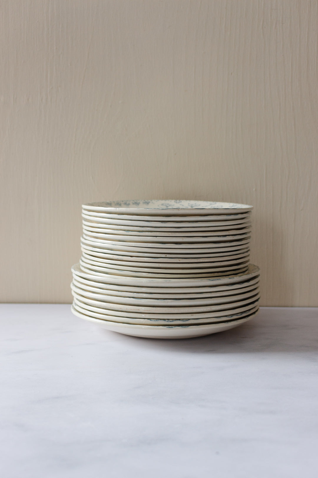 antique French “choisy le roi”  transferware plates, matching set of 4