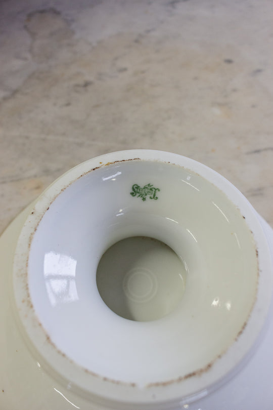 antique french limoges pedestal bowl