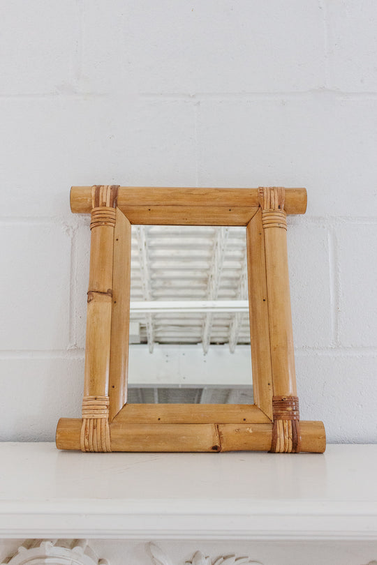 mid century French bamboo mirror