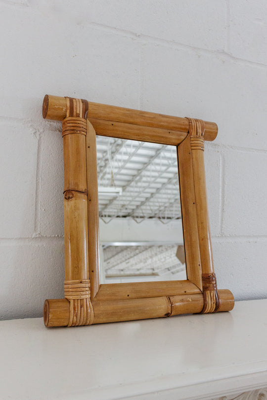 mid century French bamboo mirror