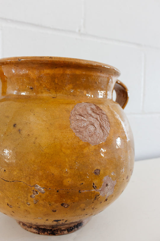 antique french Provençal confit pot