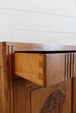 vintage French carved oak art deco confiture cabinet