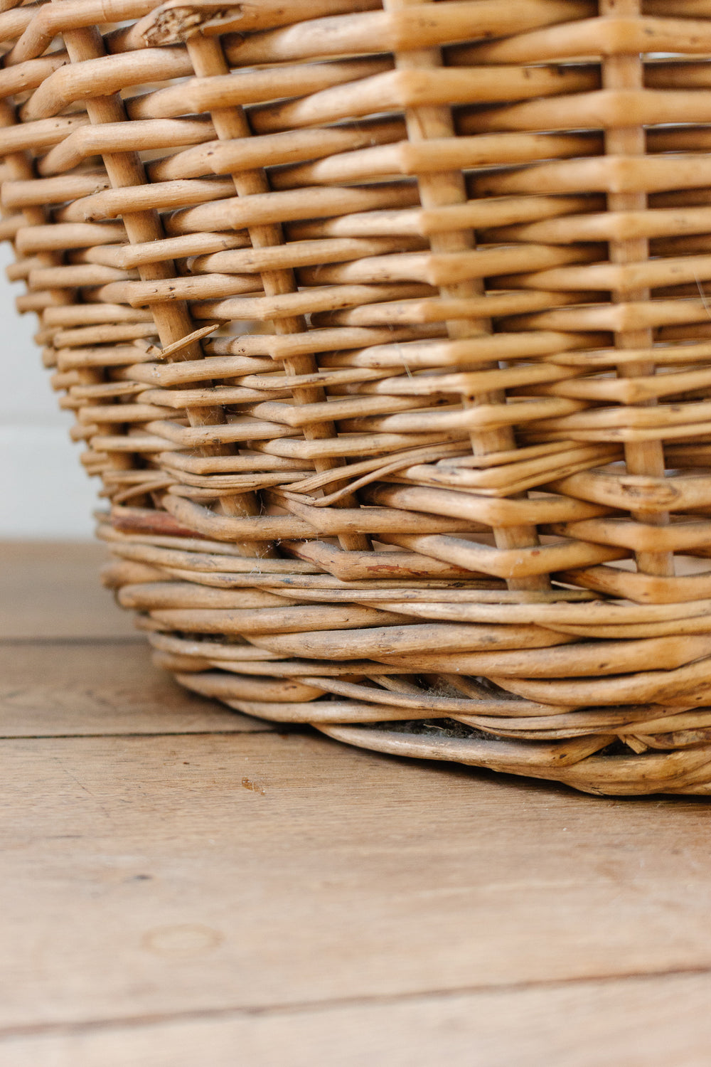 vintage french oval laundry basket, medium