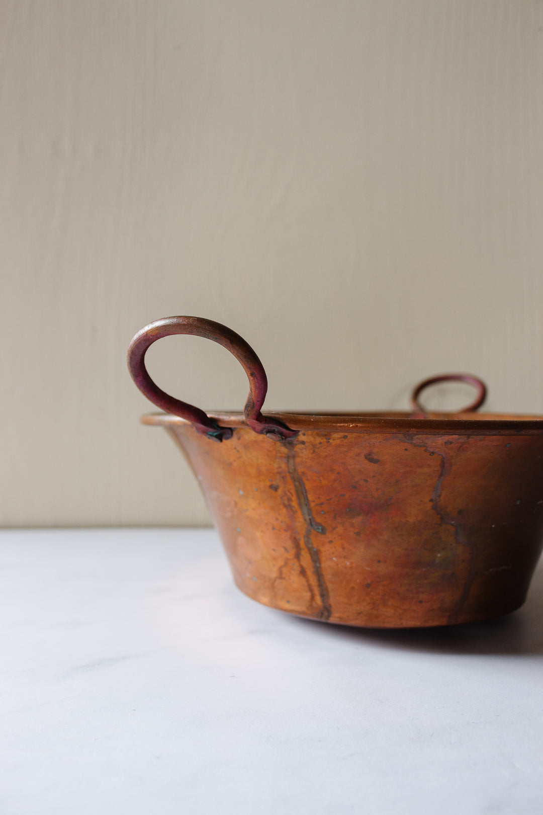 vintage French petite copper jam pot