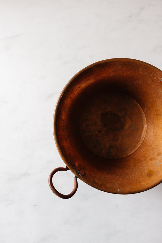 vintage French petite copper jam pot