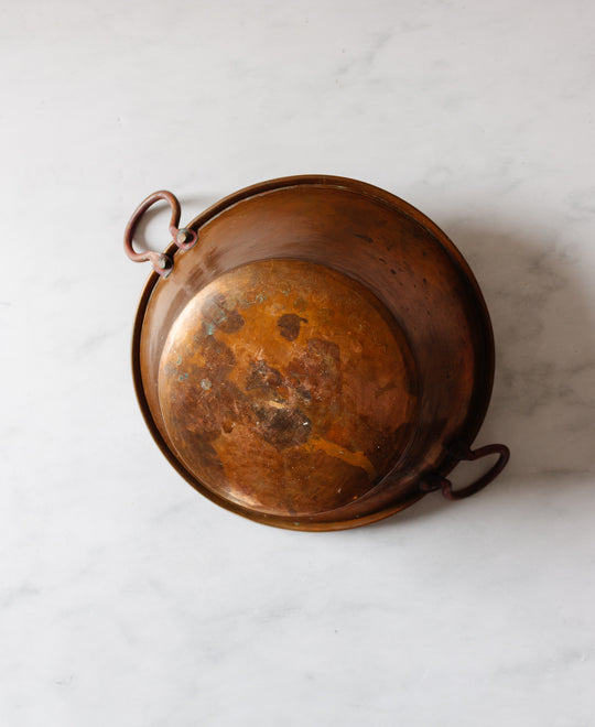 vintage French petite copper jam pot