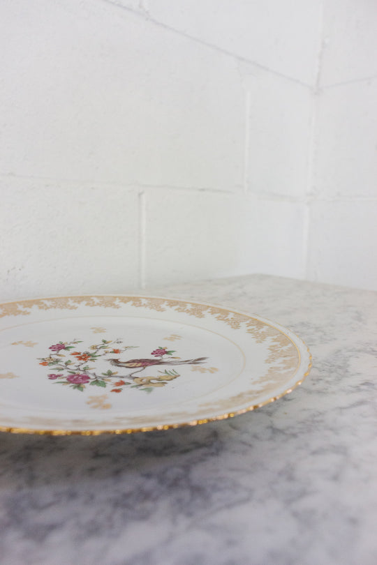 midcentury french limoges bird of paradise service, set of 41