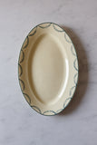 antique french blue and white transferware platter