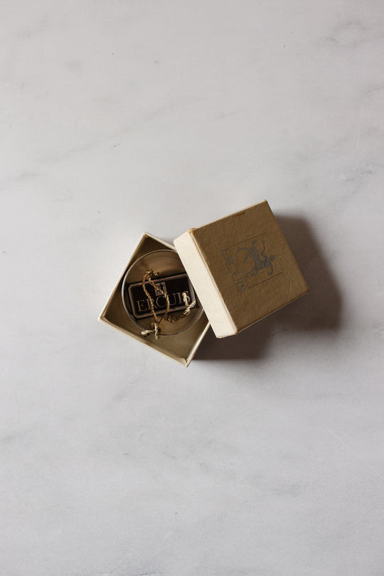 boxed pair of vintage french monogrammed silver napkin rings