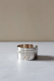 boxed pair of vintage french monogrammed silver napkin rings