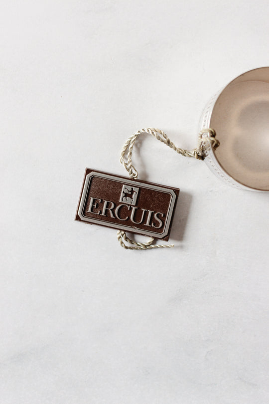 boxed pair of vintage french monogrammed silver napkin rings