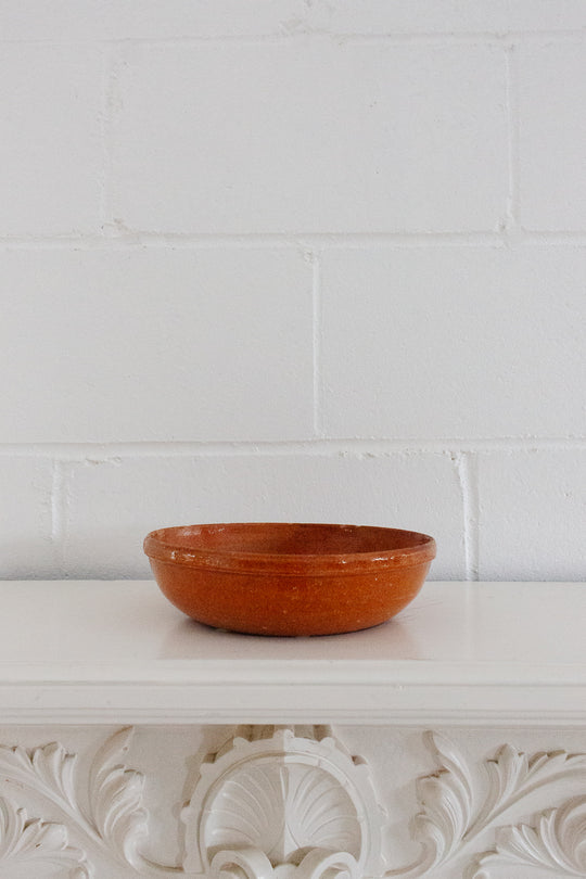 vintage french glazed stoneware berry bowl