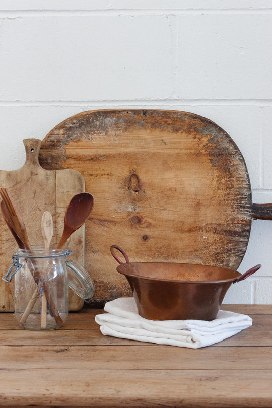 vintage French petite copper jam pot