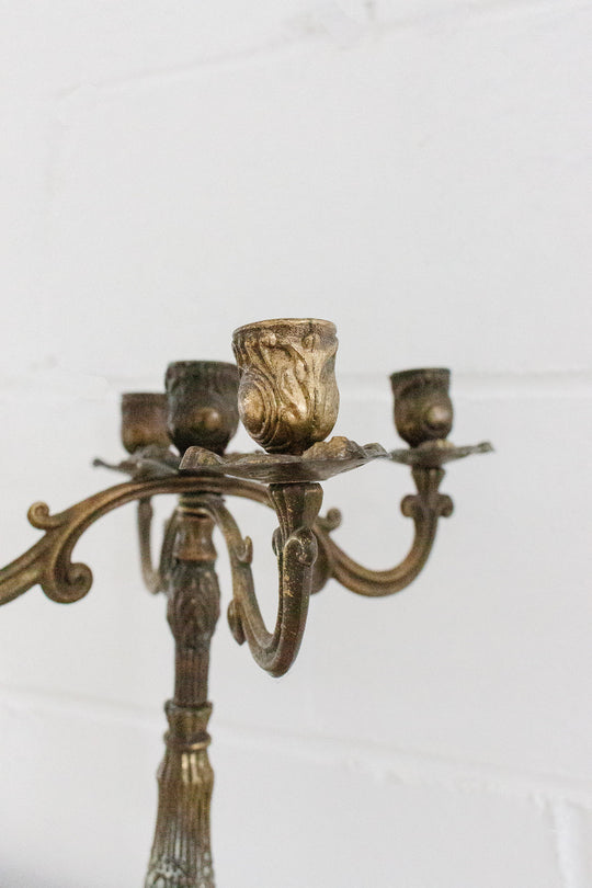 antique french gilt ormolu five taper candelabra