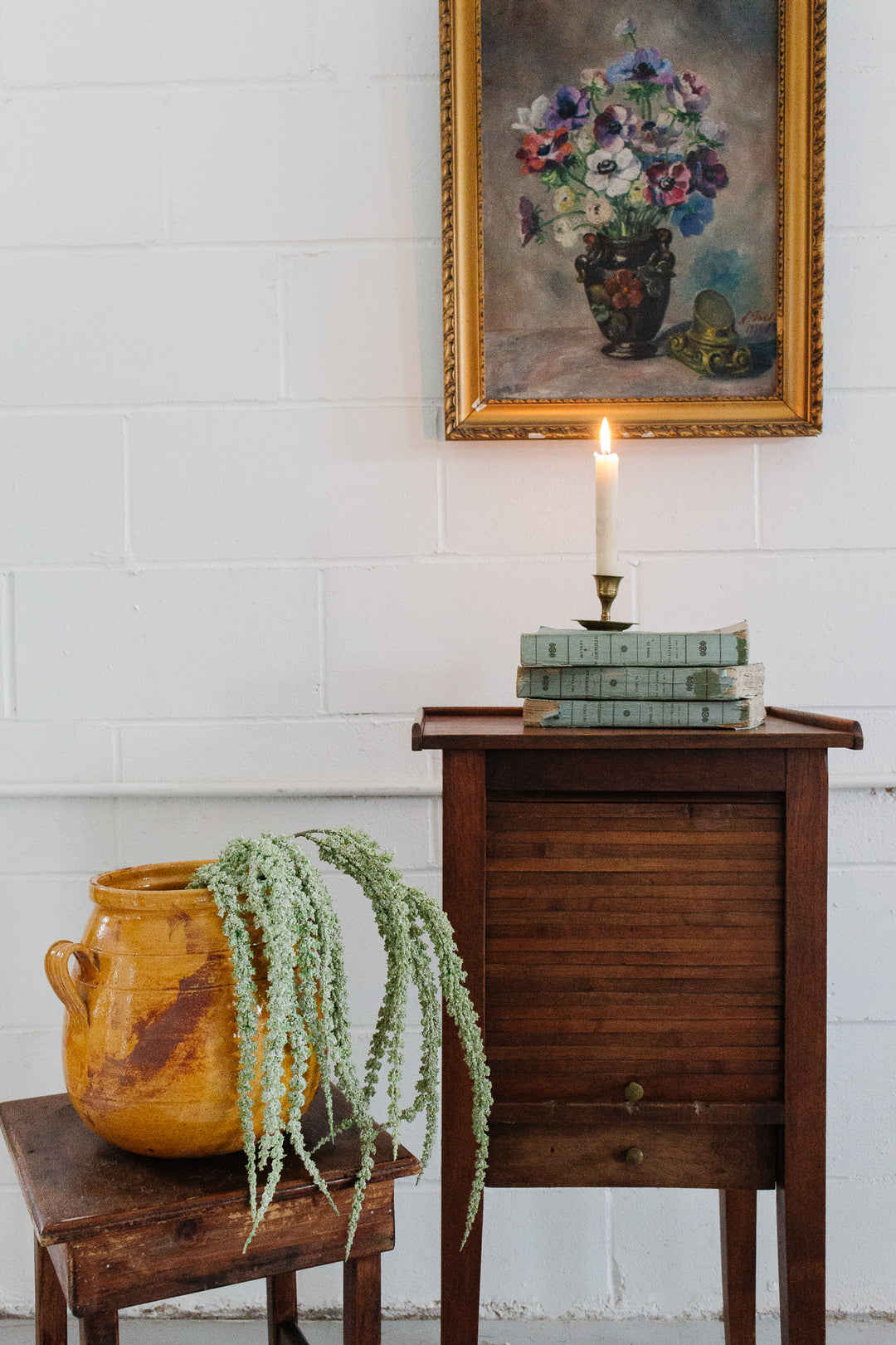 antique french wood atelier stool