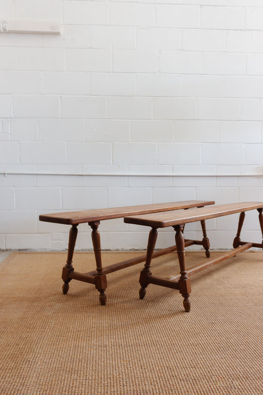 RESERVED- 19th century French walnut bench