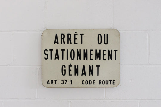 vintage french enamel "stationnement" street sign