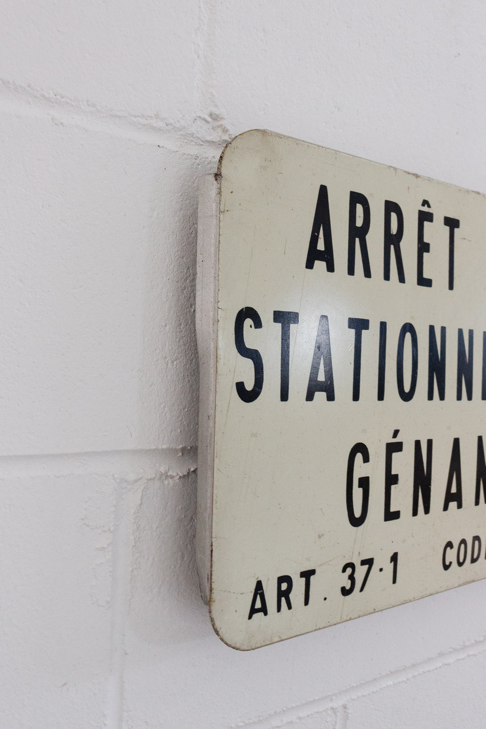 vintage french enamel "stationnement" street sign