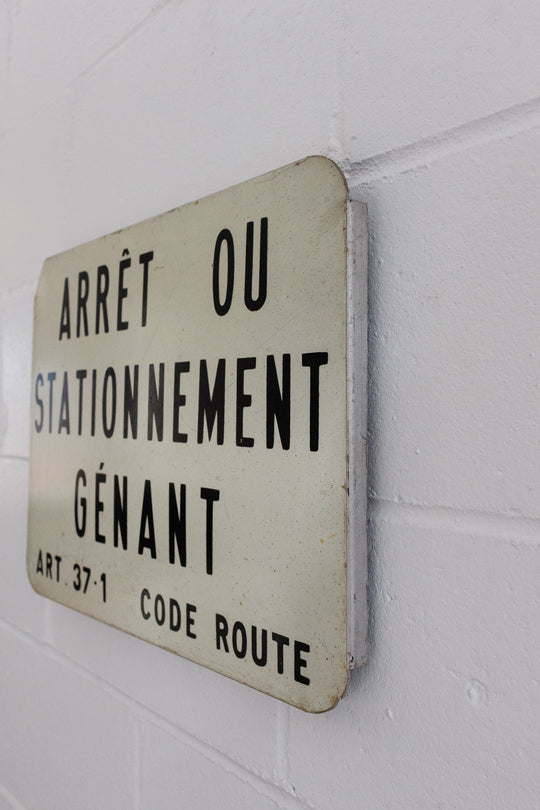 vintage french enamel "stationnement" street sign