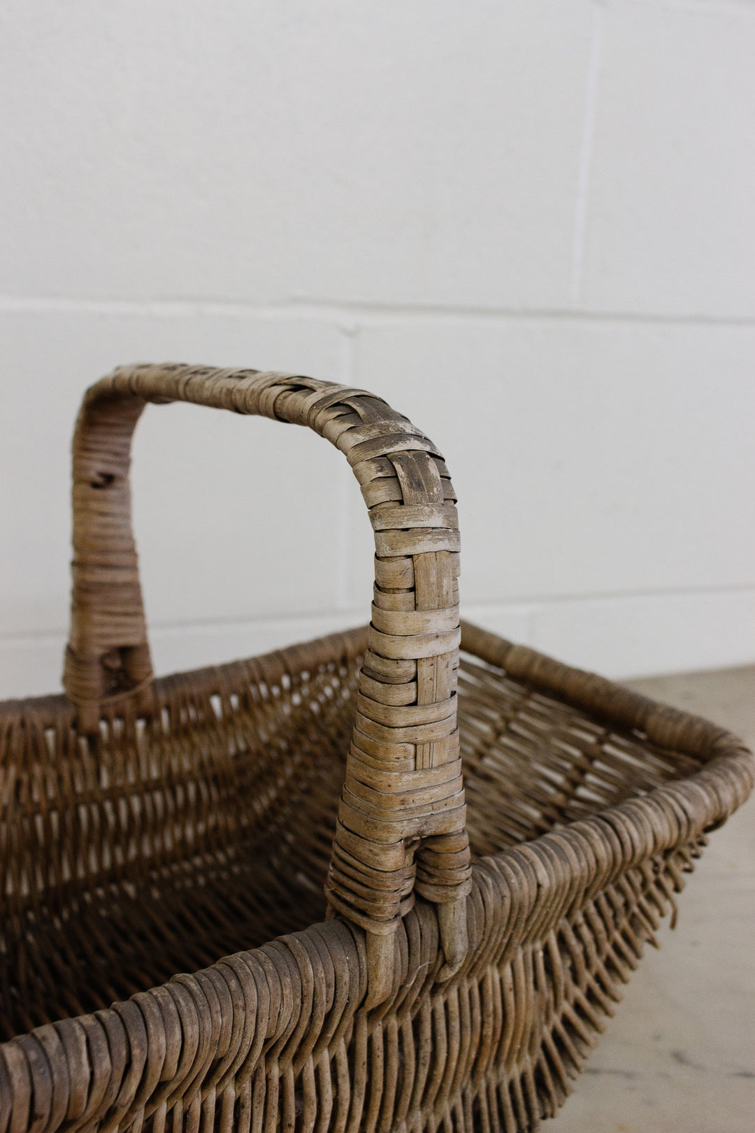 antique french woven gathering basket