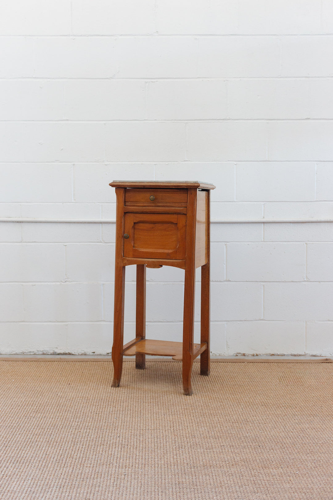 vintage French walnut Provençal side table