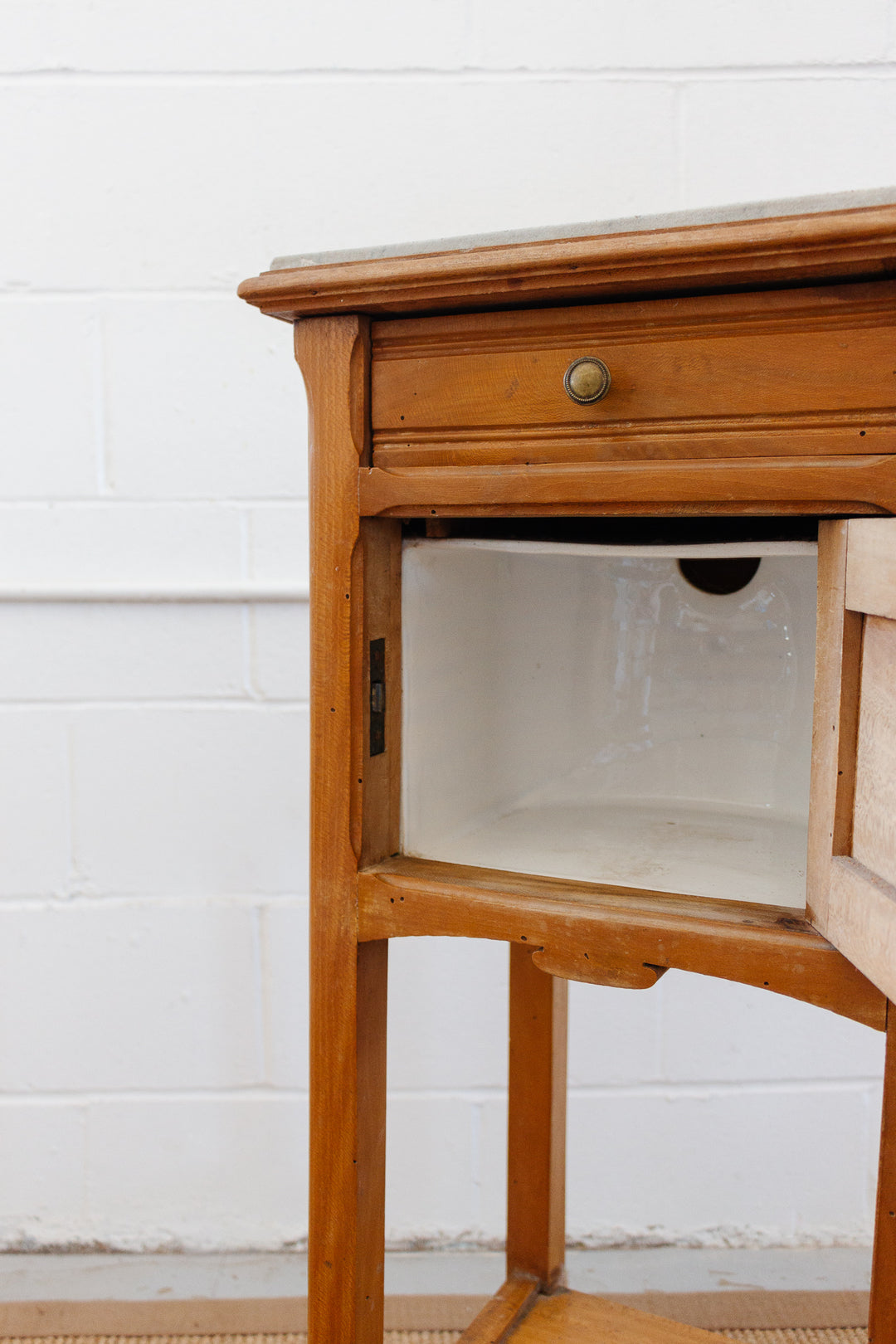 vintage French walnut Provençal side table