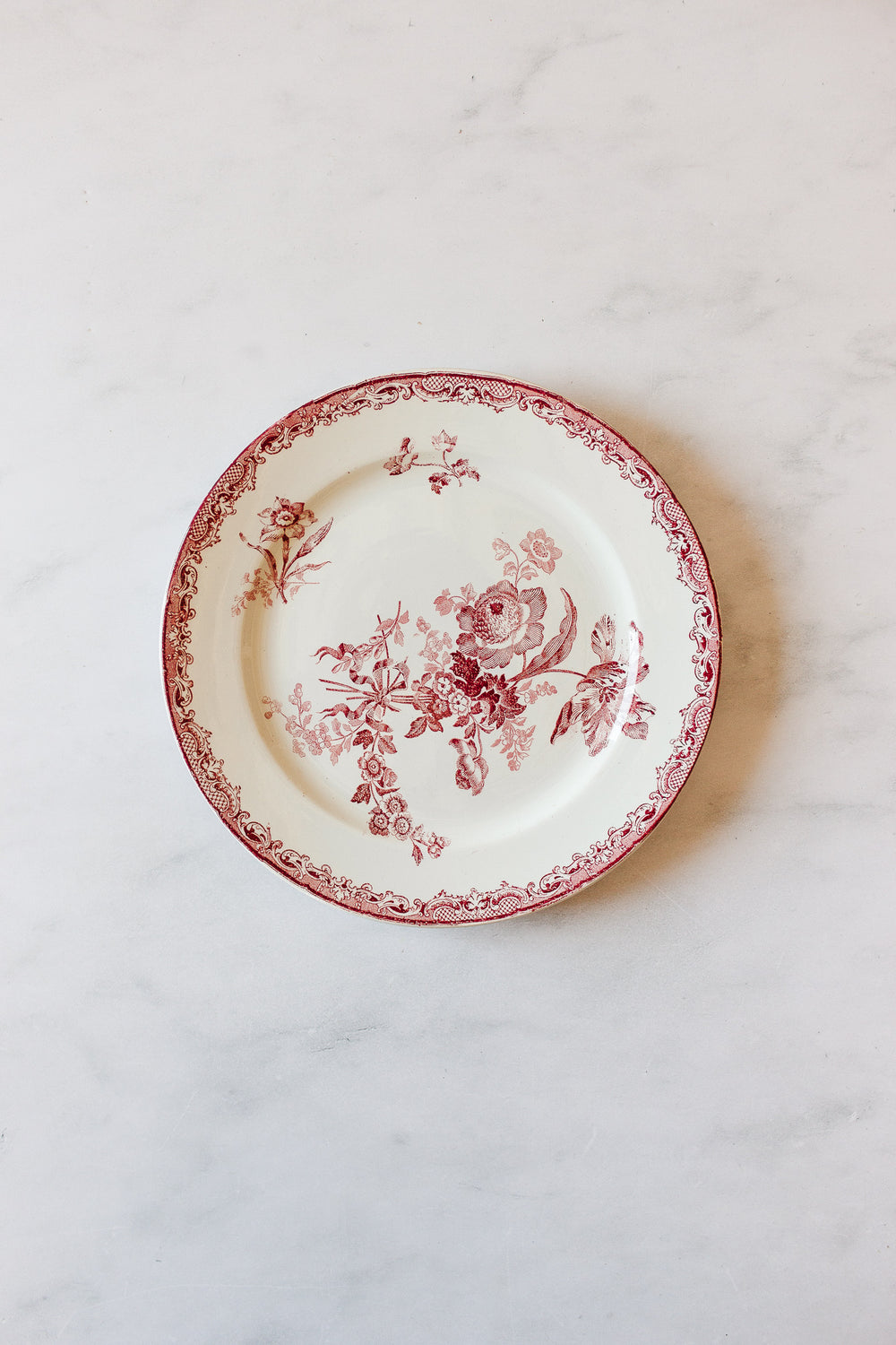 set of three antique French transferware plates