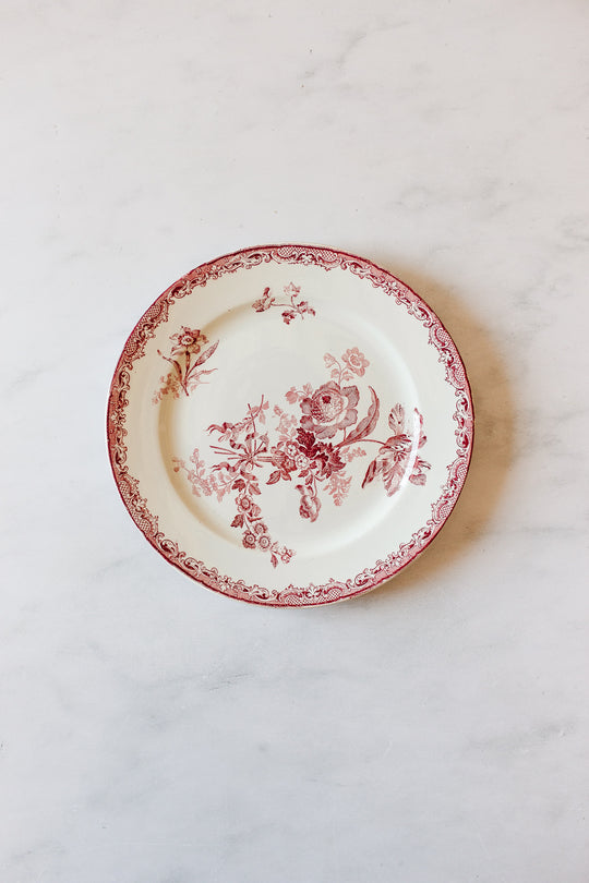 set of three antique French transferware plates