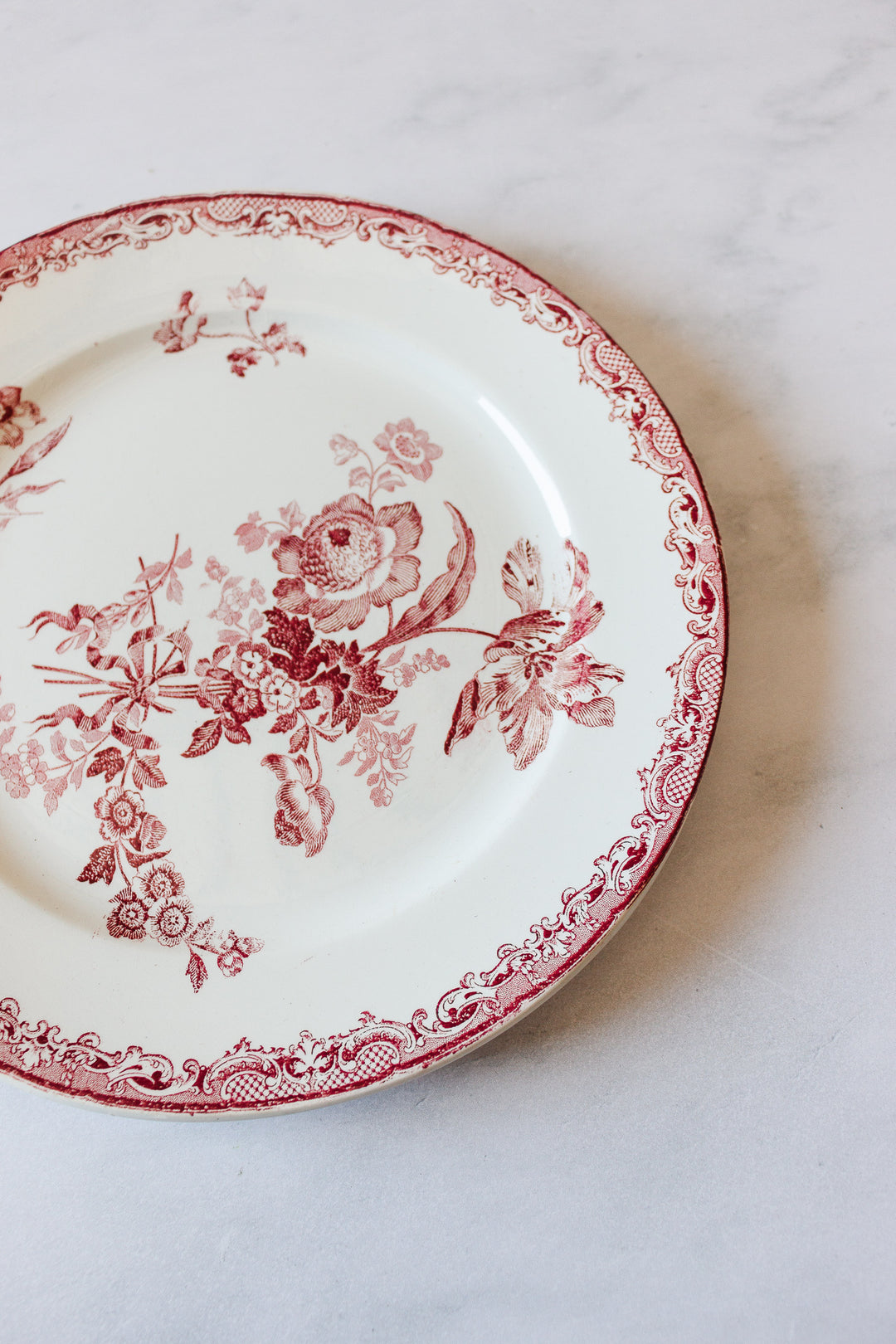 set of three antique French transferware plates