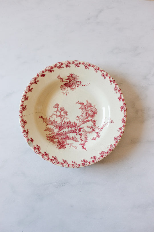 set of three antique French transferware plates