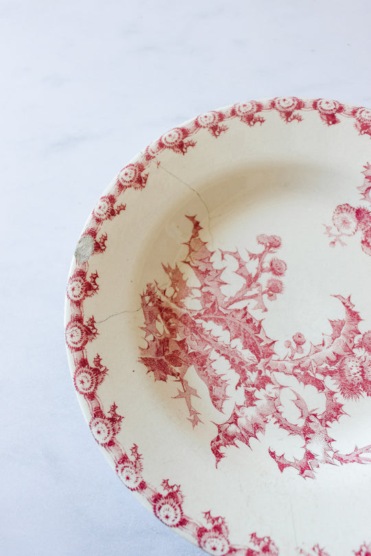 set of three antique French transferware plates