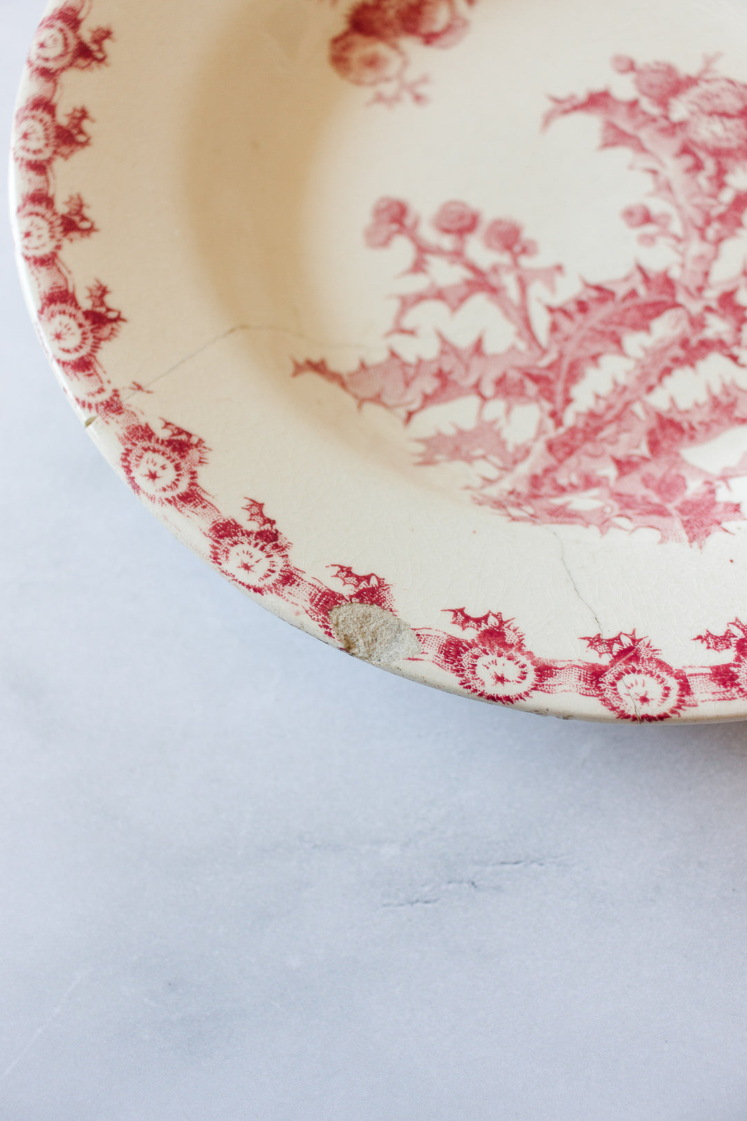 set of three antique French transferware plates