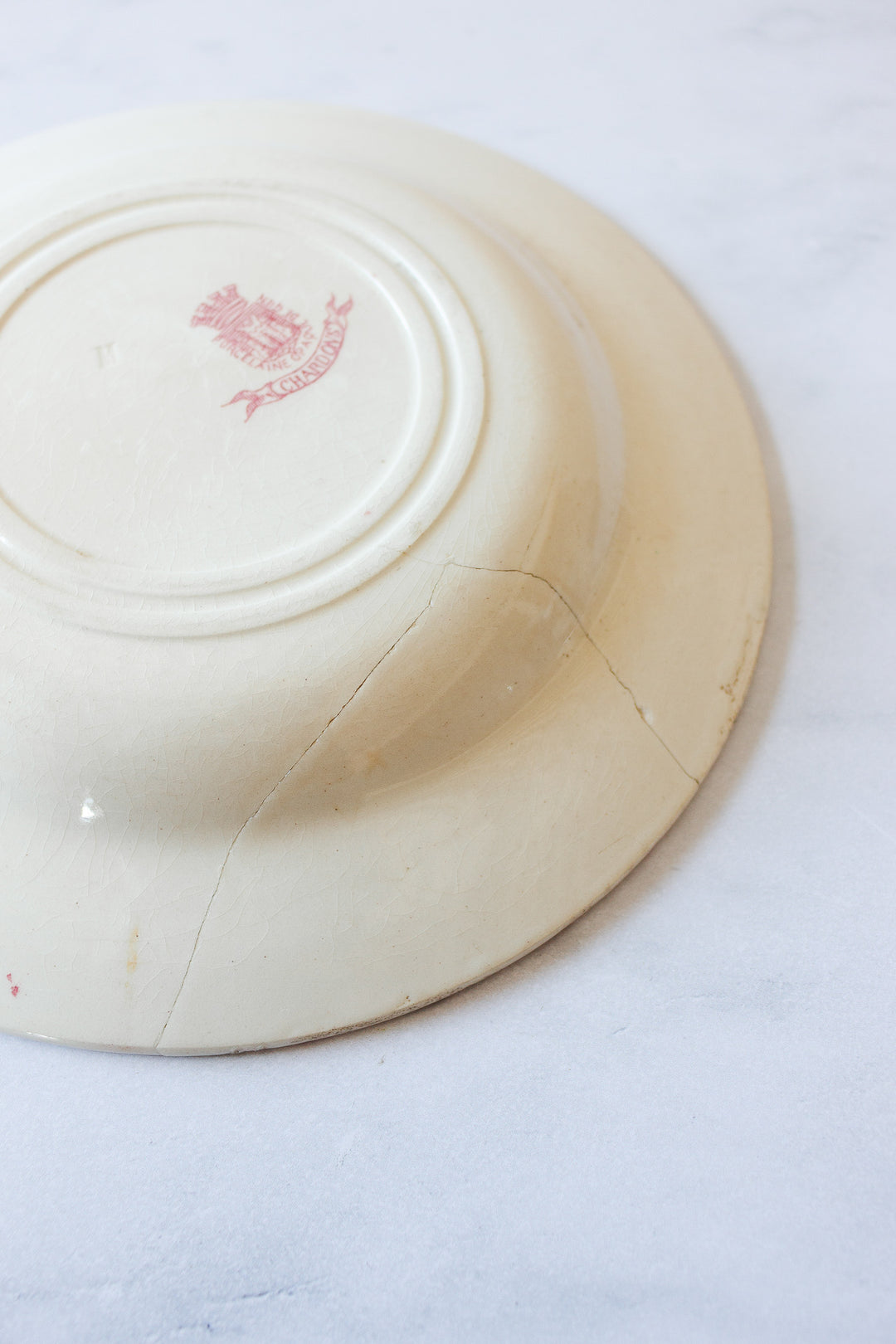 set of three antique French transferware plates