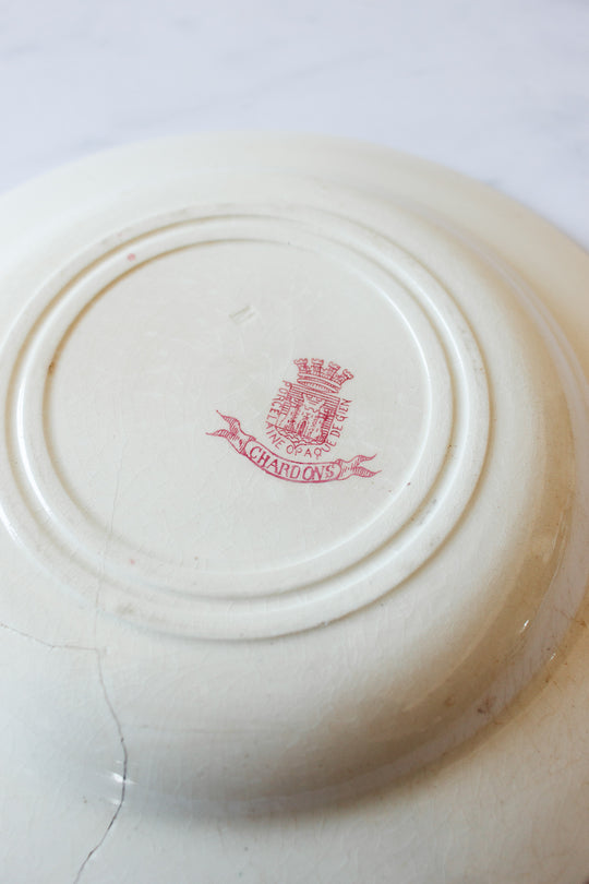 set of three antique French transferware plates