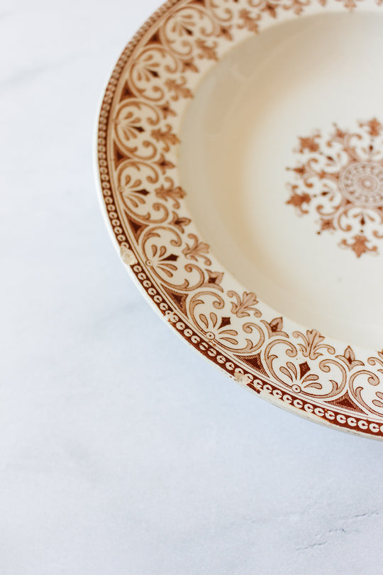 set of three antique French transferware plates