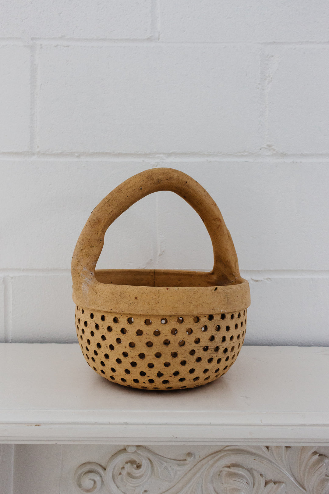 vintage French pottery basket