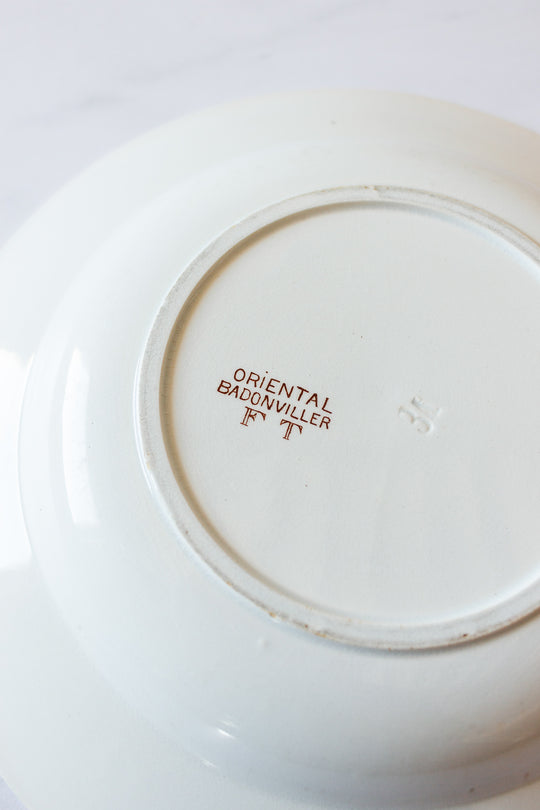 set of three antique French transferware plates