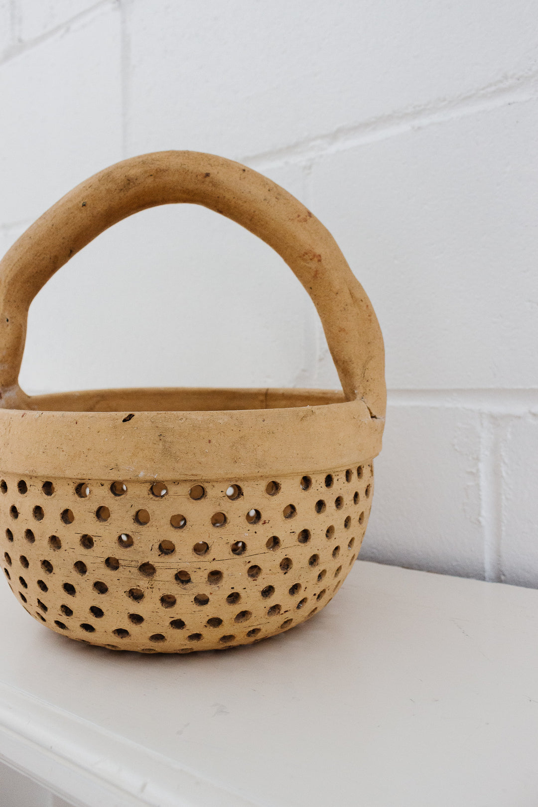 vintage French pottery basket